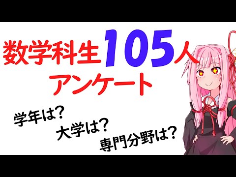 【数学科】数学科生105人にアンケートをとってみました！！！！！【第1回】