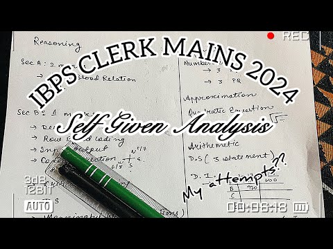 IBPS CLERK MAINS 2024 *self given analysis* #ibpsclerkmains2024