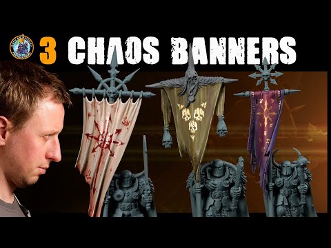 How to paint 3 different Warhammer Chaos Banners | Warhammer | Duncan Rhodes