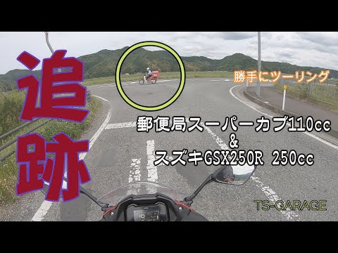 【モトブログ】GSX250Rでソロツーしてたら郵便局のスーパーカブが走ってたので勝手に追跡してみたら結構いい走りしてたよ（ストーカー動画）【TS-GARAGE】