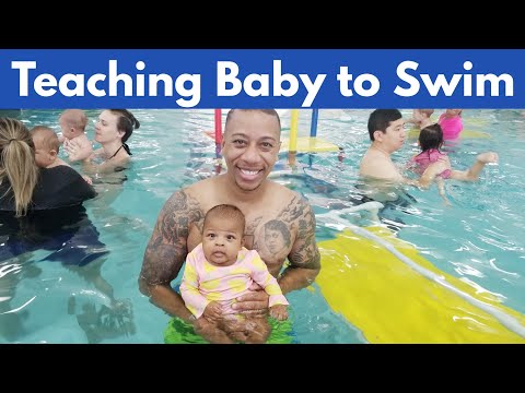 How To Teach a Baby To Swim | Baby's First Swim Lesson at 11 weeks