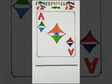 Sierra Leone 🇸🇱 India 🇮🇳 And Netherlands 🇳🇱 Flag Drawing On Playing Card | #shorts #drawing