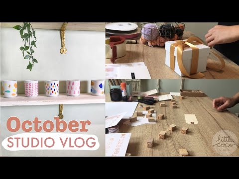 Studio Vlog Oct 2020 - Packing orders with recycled cardboard and making thank you cards