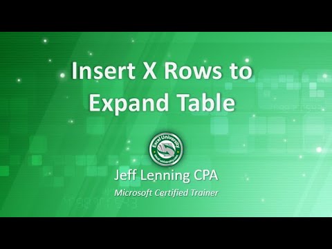 Insert X Rows to Expand Table