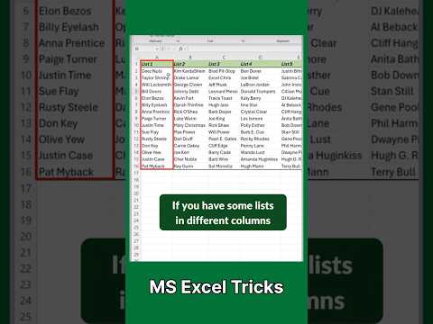 some List Deffrent columns | New Shortcuts key | Ms Excel #excelshortcuts | #shorts #short