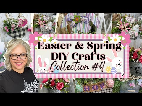 Spring Easter Collection #4 DIY Crafts 🌸🐰🩵 Farmhouse Whimsical Rustic Crafts using Florals and More