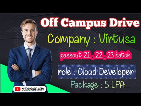 Off Campus Drive from Virtusa for 2021 , 2022 , 2023 batch // CTC ~ 5 LPA // #virtusa #fresherjobs