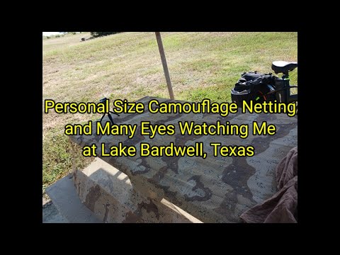 (1605) Personal Size Camouflage Netting and Many Eyes Watching Me 👀 at Lake Bardwell, Texas