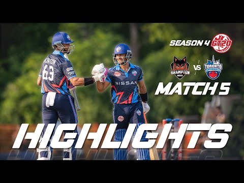 GT20 Canada Season 4 | Match - 5 | Brampton Wolves vs Toronto Nationals | Highlights