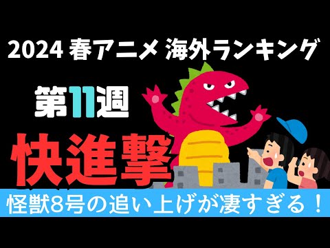 【2024春アニメランキング】ランク外から超急上昇！！怪獣8号がここにきて上位に躍り出た！！無職転生も衝撃回で順位がガラリと変わる！？クライマックス直前の第11週目！！