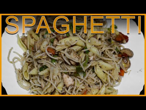 Chicken Spaghetti Recipe | Indian Style | Chicken & Vegetable Spaghetti