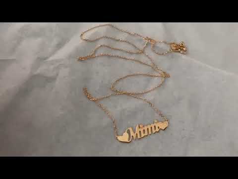 K18 japan gold name necklace