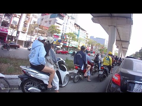 Vietnam交通状況 in Hanoi 【交通Level 2】20241123 帰り ※ヘッドカメラ