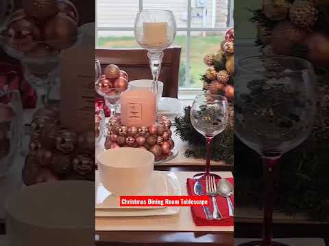 Ep8: CHRISTMAS DINING ROOM TABLESCAPE! #shorts #shortsvideo #christmas #diy #dollartree