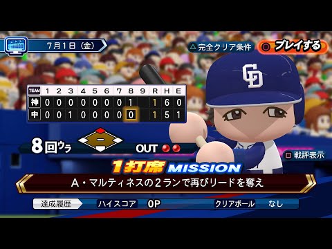 【パワプロ2022】Liveシナリオ7月1日中日ドラゴンズ　完全クリア