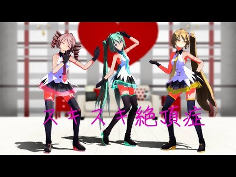 【MMD】アニメっぽいミク、テト、ネルでスキスキ絶頂症