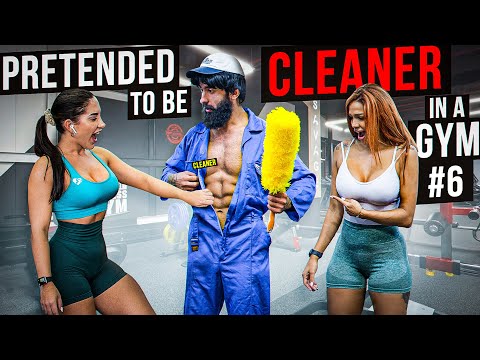 CRAZY CLEANER shocks GIRLS in a GYM prank #6 | Aesthetics in Public