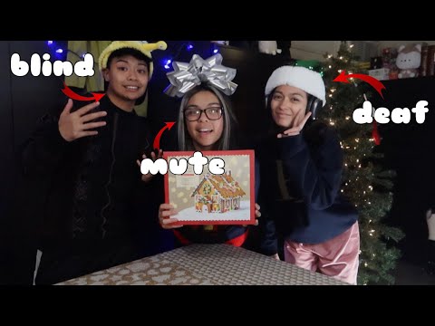 VLOGMAS DAY 2 🎄: BLIND DEAF & MUTE BUILDING A GINGERBREAD HOUSE