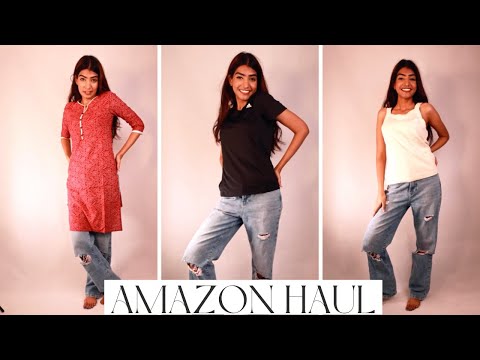 AMAZON FASHION HAUL Starting 500/- Rs. | Branded T-shirts, Kurti & Slippers| Indian Beauty Vlogger