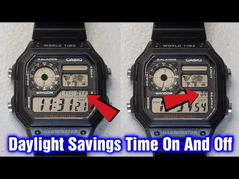 Casio Watch With World Map (Model: AE-1200WH-1AVCF) – Daylight Savings Time On & Off