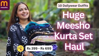 10 Meesho Dailywear Kurta Sets Haul | Meesho Maha Indian Savings Sale | English Subtitles