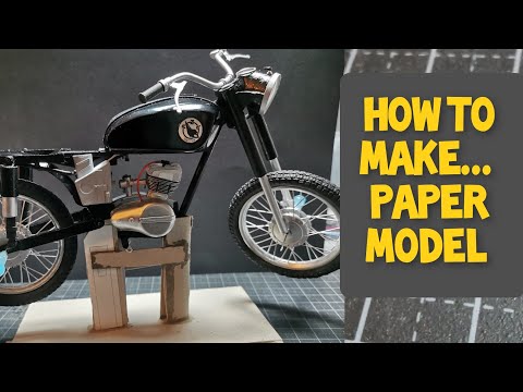 Paper craft (motorcycle scale 1/9) WSK 125. How to make paper model.