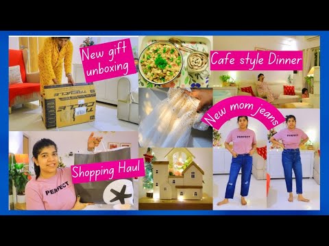 Vlog : Unboxing of big gift ! Cafe Style Homemade Dinner ! Shopping Haul ! QnA ( part -1 )