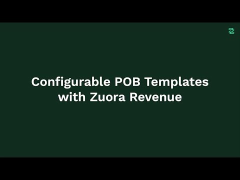 Zuora Revenue Performance Obligations Templates & Rules Micro Demo