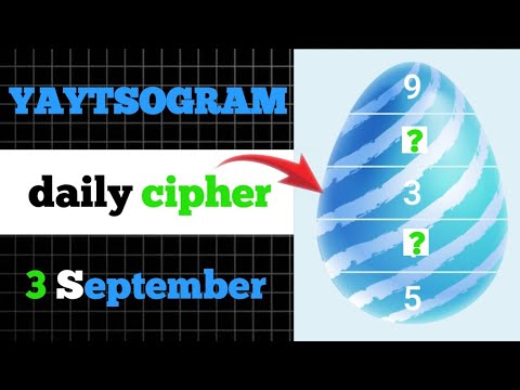 yaytsogram cipher | 3 Sep Cipher | yaytsogram daily cipher | yaytsogram code #yaytsogram #codes