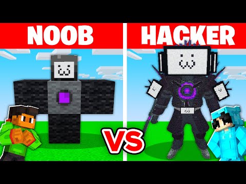 NOOB vs HACKER: I Cheated In a UPGRADED TITAN TV MAN Build Challenge!