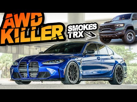 AWD M3 SMOKES RAM TRX Hellcat Truck on the Street! 0-60MPH in 2s (Random Stoplight Race)