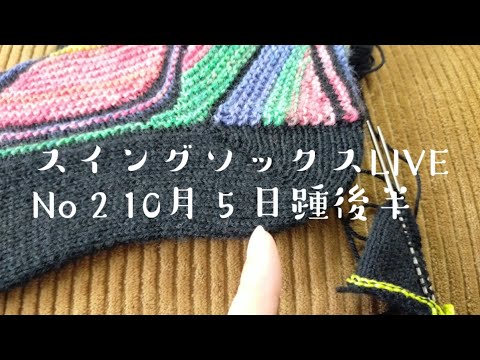 【編み物ライブ🎤】スイングソックスNo２踵後半10月５日