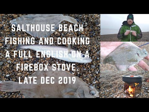 Salthouse Beach Fishing | Full English On A Firebox Stove | Late Dec 2019 | Bushcraft Cooking