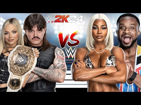 WWE 2K24 DIRTY DOMINIK MYSTERIO & LIV MORGAN VS. JADE CARGILL & BIG E MIXED GENDER TAG TEAM MATCH!