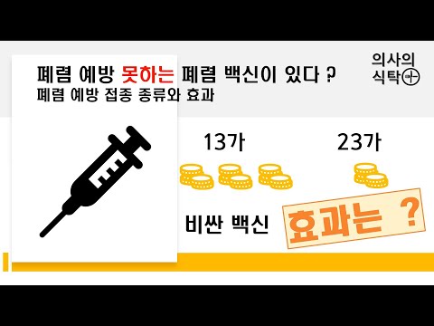 폐렴 예방 접종 : 13가 23가 폐렴 예방접종 차이