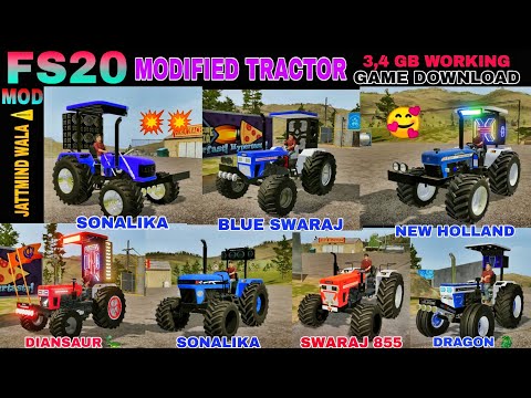 FS20 all Indian tractor mod download link || indian vehicle game download || Modified tractor game |