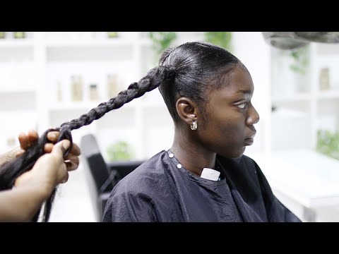 Braided Pigtails Using Extensions | Protective Styling - Relaxed Hair