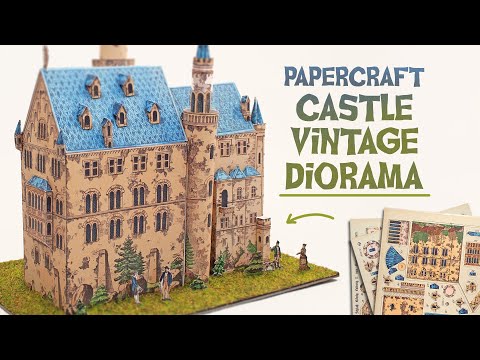 Vintage Papercraft Model of a Castle Neuschwanstein (vintage Cinderella)