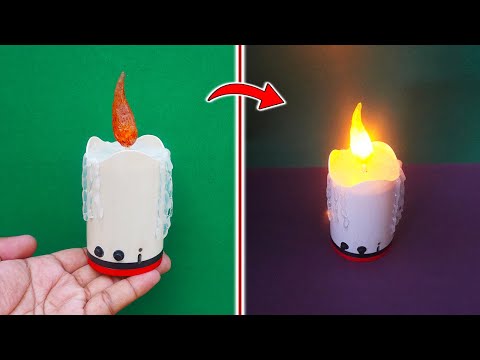 How To Make Electric Candle At Home | Flame Moving Candle with Real Working | LED Flameless Candle