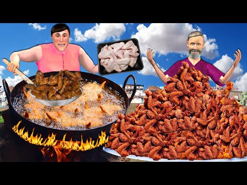 Chicken Wings Cooking Chicken Legs Street Food Hindi Kahaniya Hindi Moral Stories Funny Comedy Video