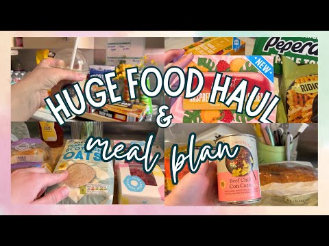 HUGE M&S + LIDL + ICELAND FOOD HAUL & MEAL PLAN | GROCERY HAUL UK