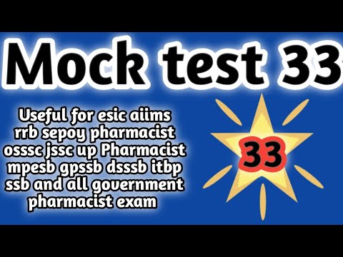 mock test33forgovernmentpharmacistexam preparation#rrbpharmacistexam#ossscpharmacistandmphwexam2024