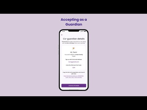How a guardian accepts an invitation to Trybe App