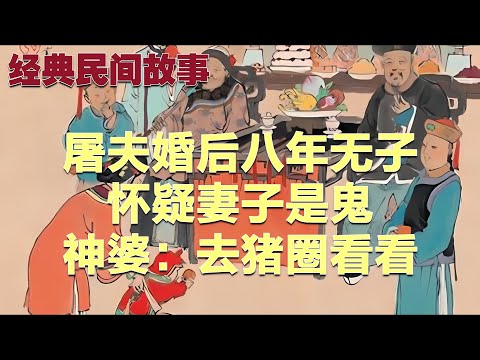 屠夫婚后八年无子，怀疑妻子是鬼，神婆：去猪圈看看#故事 #民间故事