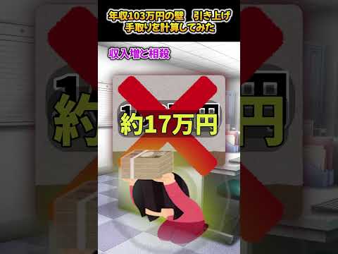 年収103万円の壁の引き上げって具体的にどれくらい手取りが増えるの？#103万円の壁 #アルバイト #時給 #年収 #扶養