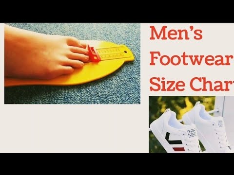 Men Footwear Size Chart | Men  shoes Size Chart | Men's Footwear Size table | men sleeper size chart