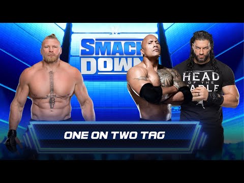 Handicap Match | Brock Lesnar vs. The "Rock" and Roman Reigns | WWE SmackDown