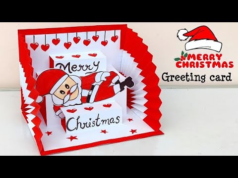 Christmas pop up card 2023 / Christmas greeting card making ideas / Santa Claus greeting card