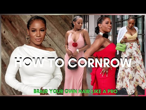 DIY: FEED-IN CORNROWS | HOW TO BRAID YOUR OWN HAIR LIKE A PRO | AWED BY MONICA