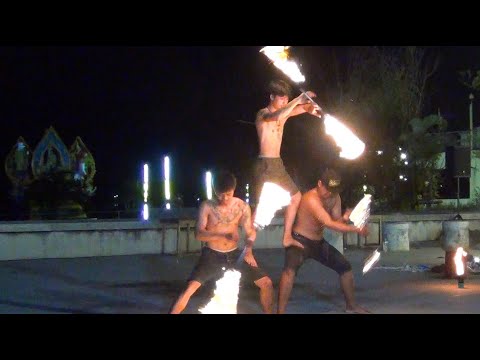 Fire baton show in Thailand